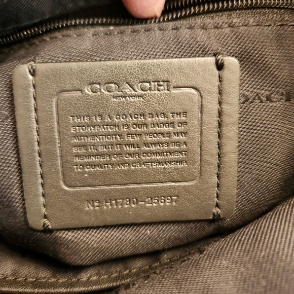 COACH SIGNATURE SMALL DUFFLETTE SMOKE BLACK MULTI JACQUARD & LEATHER - Picture 8 of 12